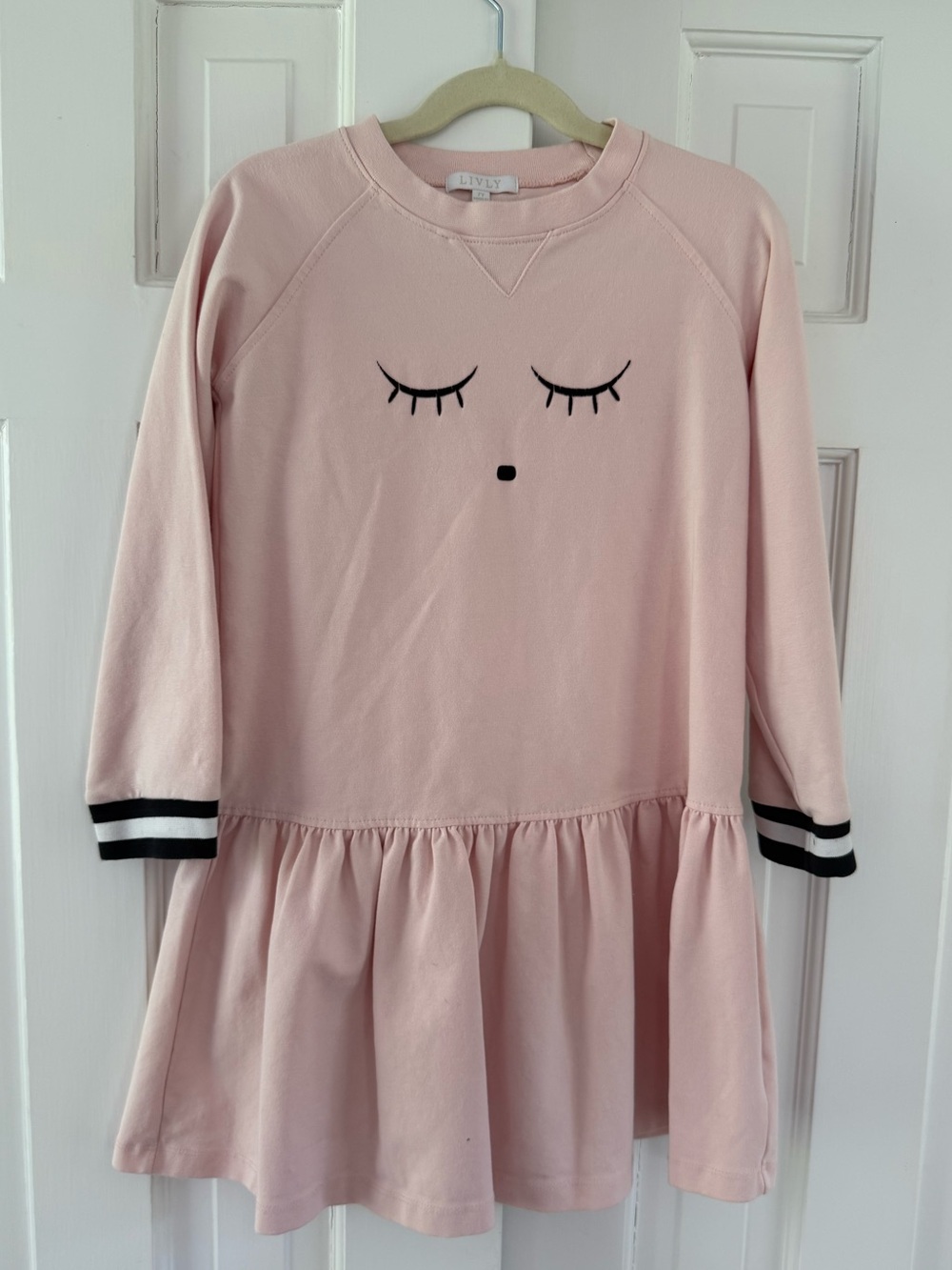 LIVLY Pink Sweatshirt Dress Girls Size 7 Blush Long Sleeve